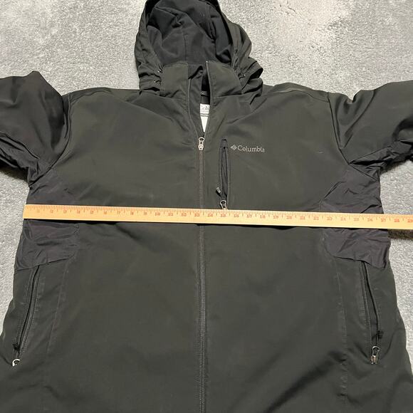 Columbia Coat Mens XXLT Tall Black Hooded SoftShell Hooded Winter Jacket - Picture 9 of 10